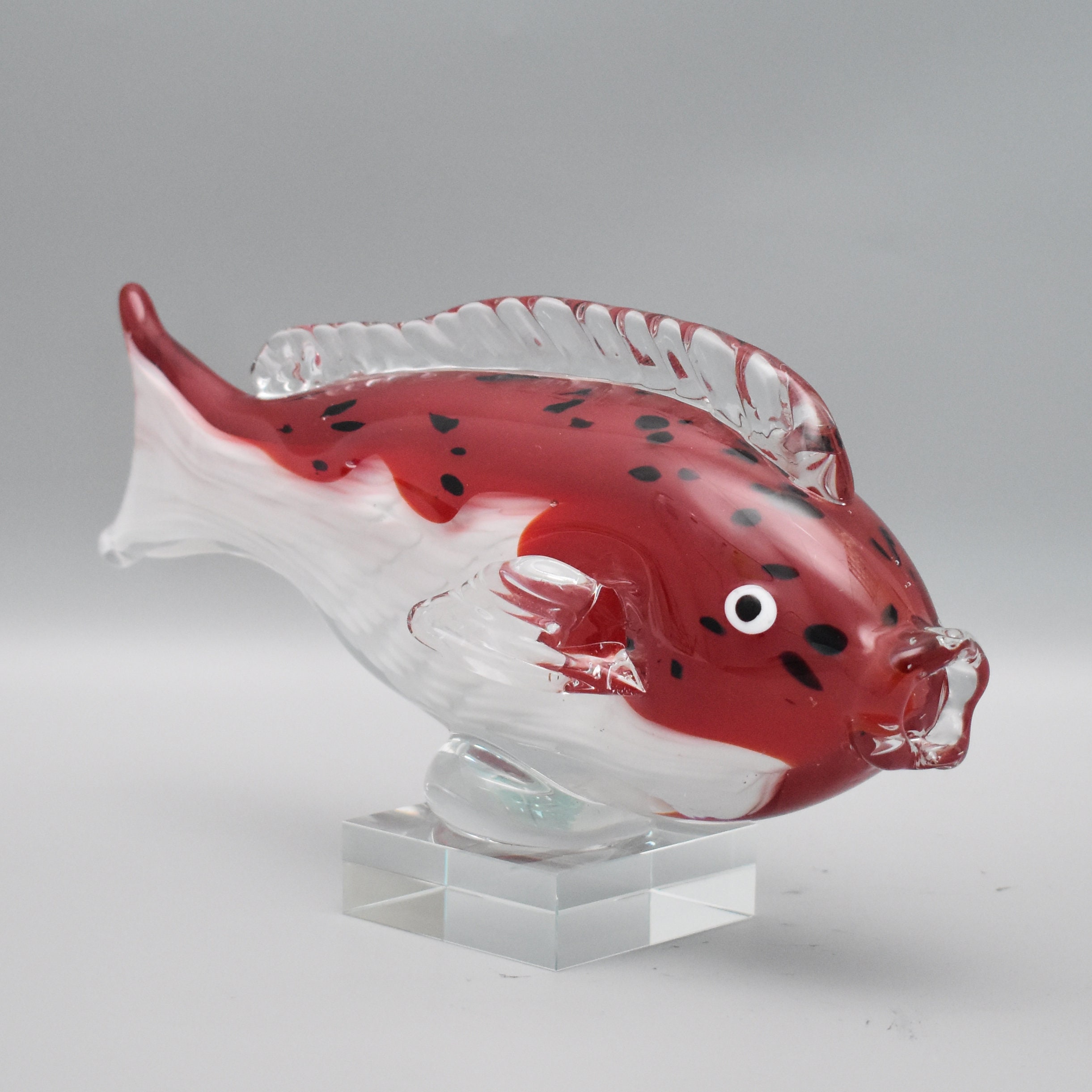 Carp Koi Glass Figurine Red Fish Figurine Murano Glass Etsy