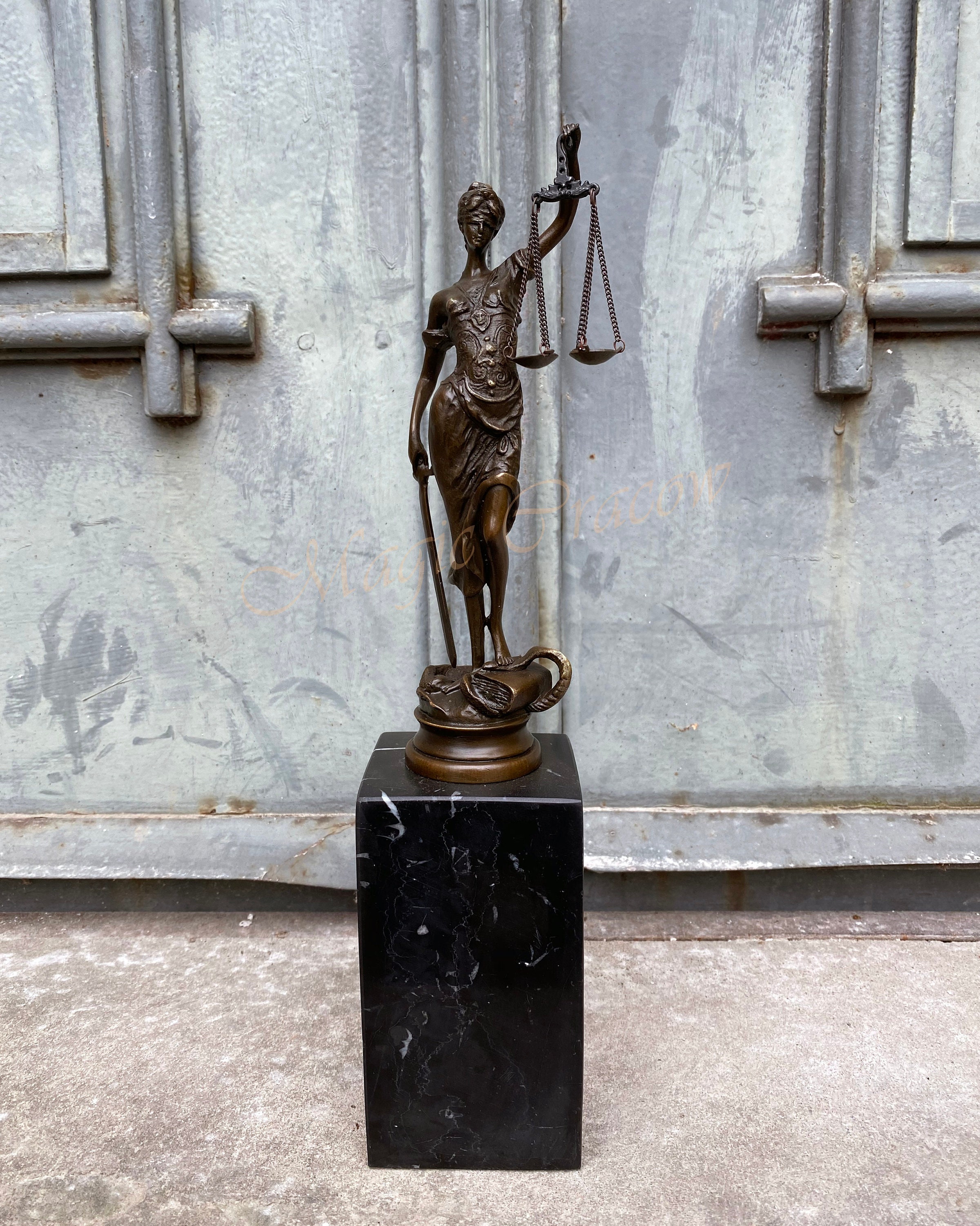 Lady Justice Bronze Sculpture on Marble Base Vintage - Etsy