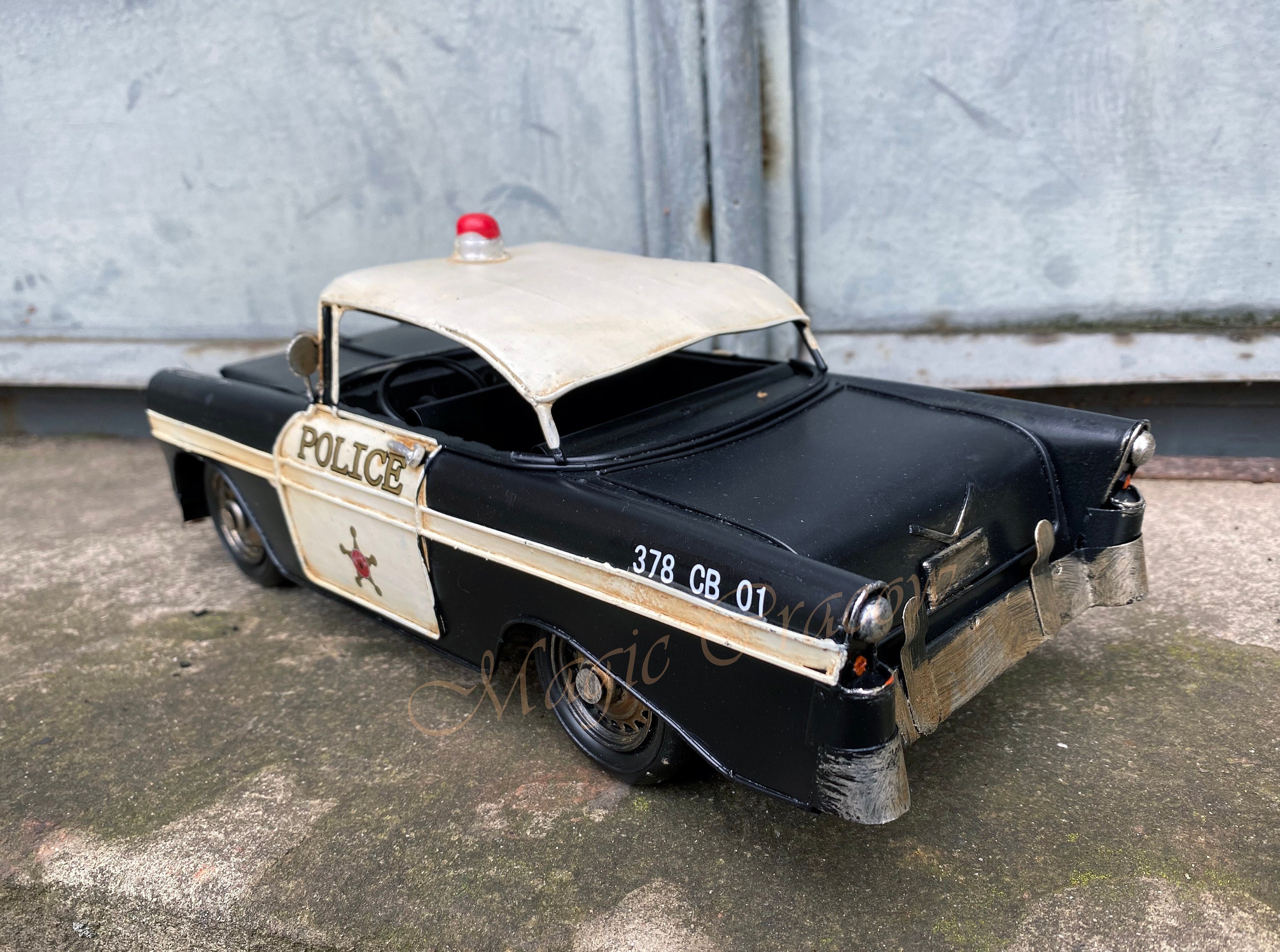 Vintage Police Car Metal Model, Old Car, Vintage Toy, Collector Item