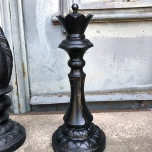 Three Chess Set Queen, King and Horse, Large Sculptures Set, Cast Iron ...