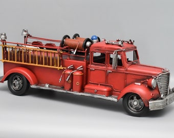 Großes Firetruck Metall Modell, Vintage Spielzeug, Sammlerstück, Geschenkidee
