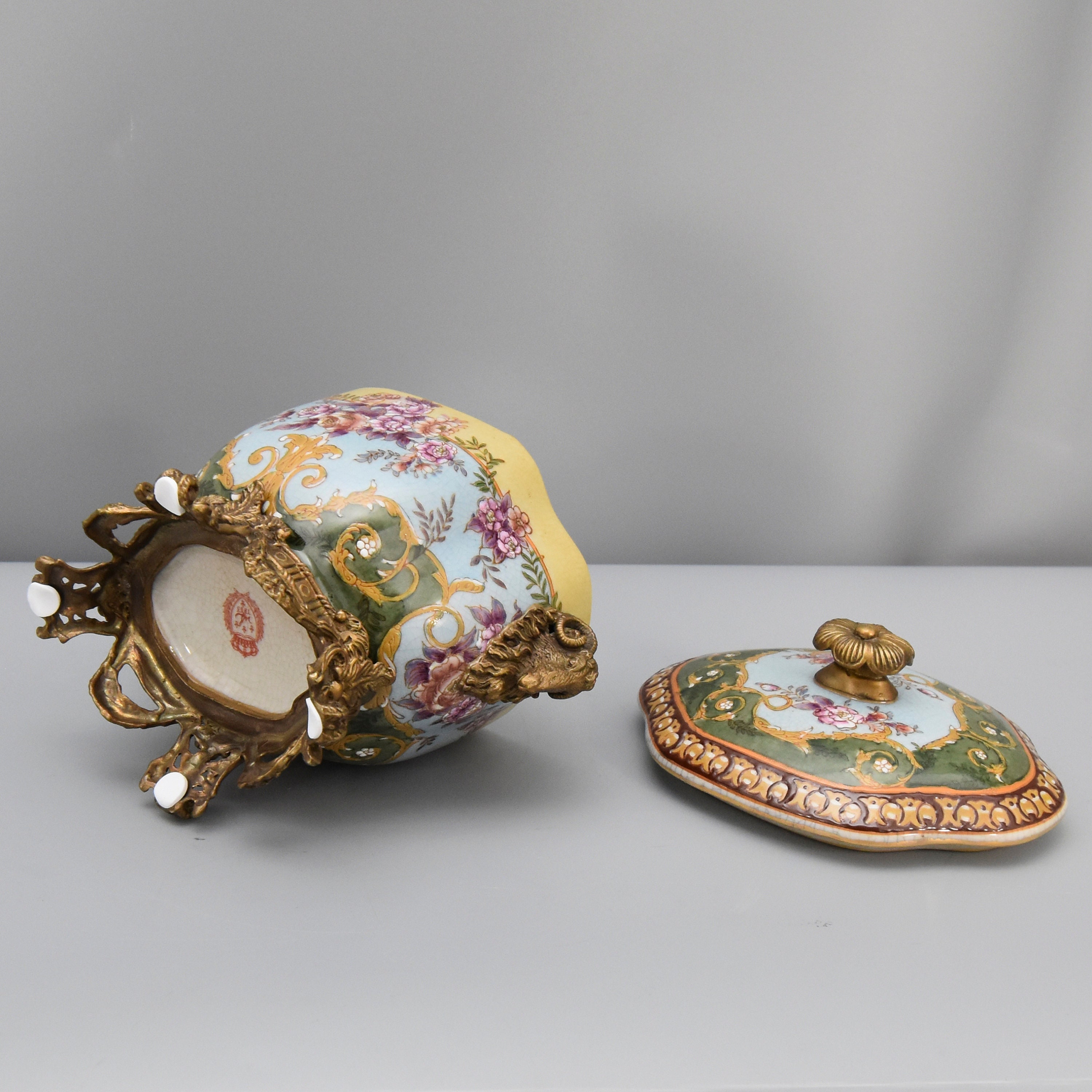 Porcelain Box With Lid Bronze Mounted Richly Decorated Etsy UK