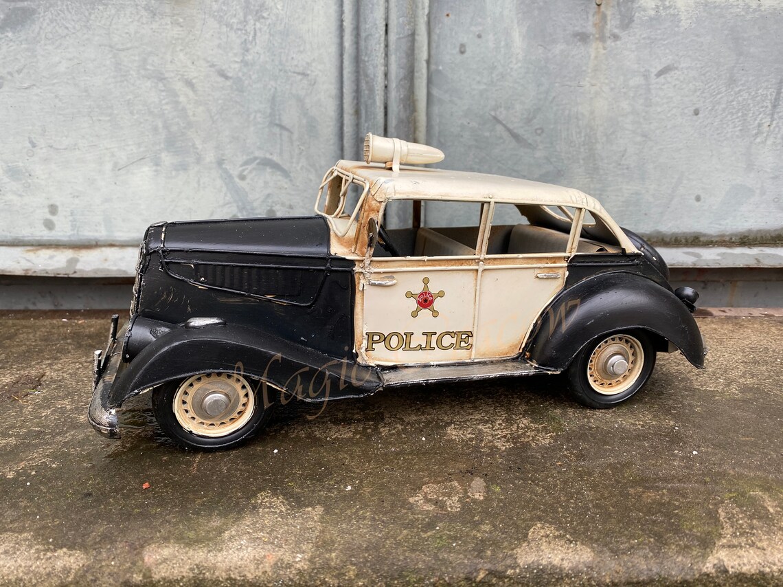 Vintage Police Car Metal Model Old Car Vintage Toy - Etsy
