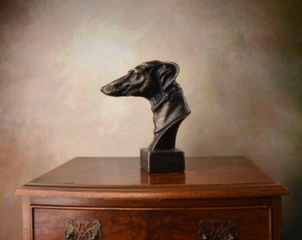 Hunting Dog Bust, Hound Head, Cast Iron Figurine, Vintage Statue, Hunter Gift Idea, Dog Head Bookend