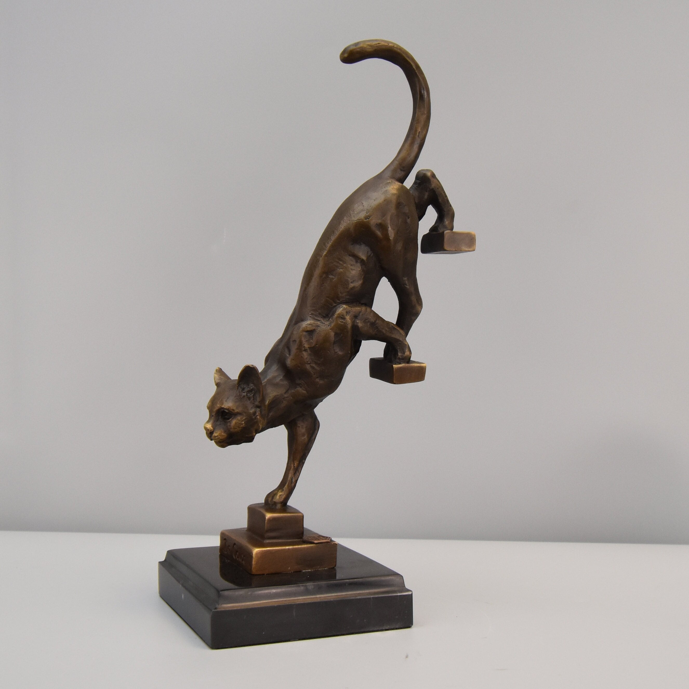Statue couple de chats en bronze H. 30cm, vente au meilleur prix