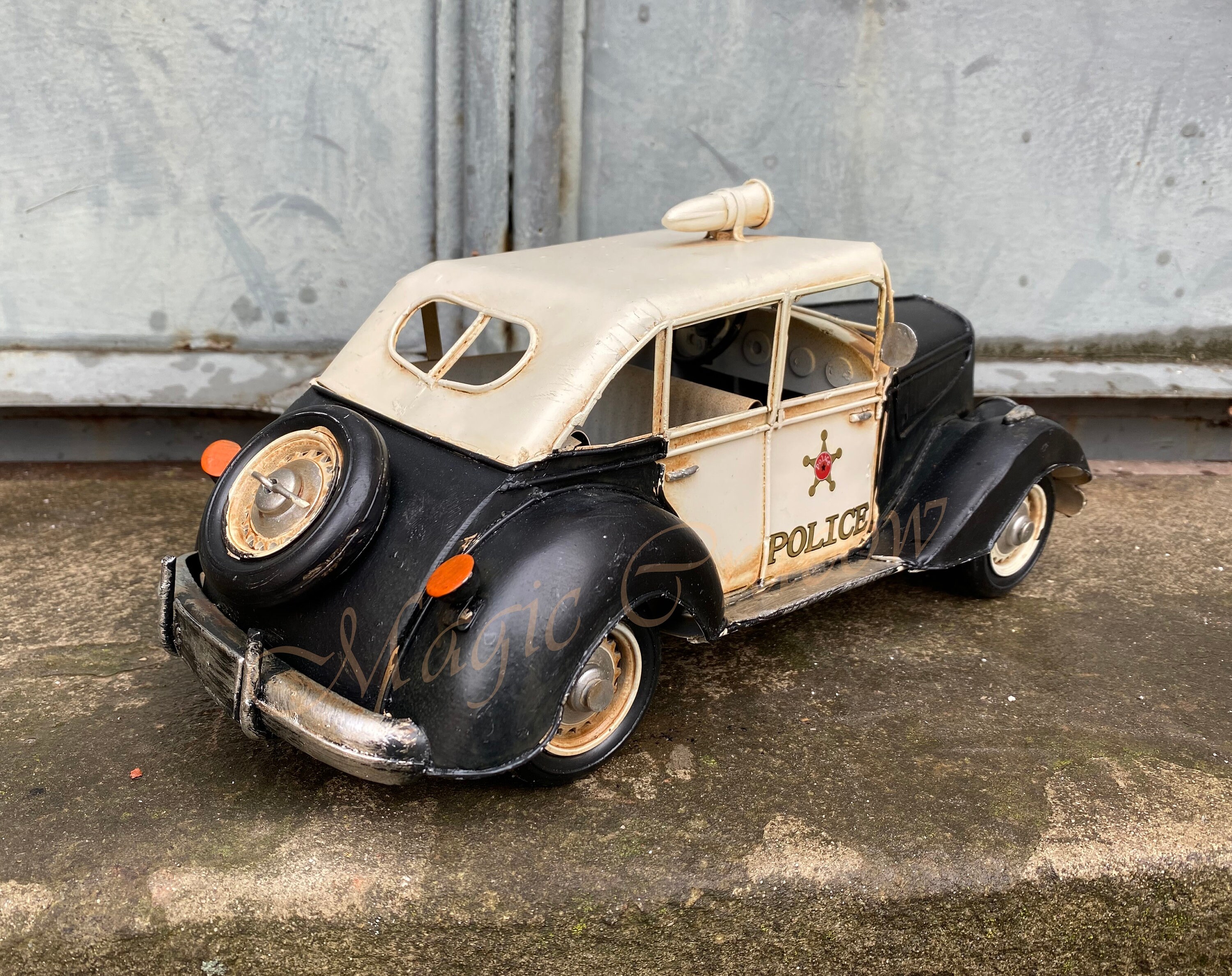 Vintage Police Car Metal Model Old Car Vintage Toy - Etsy