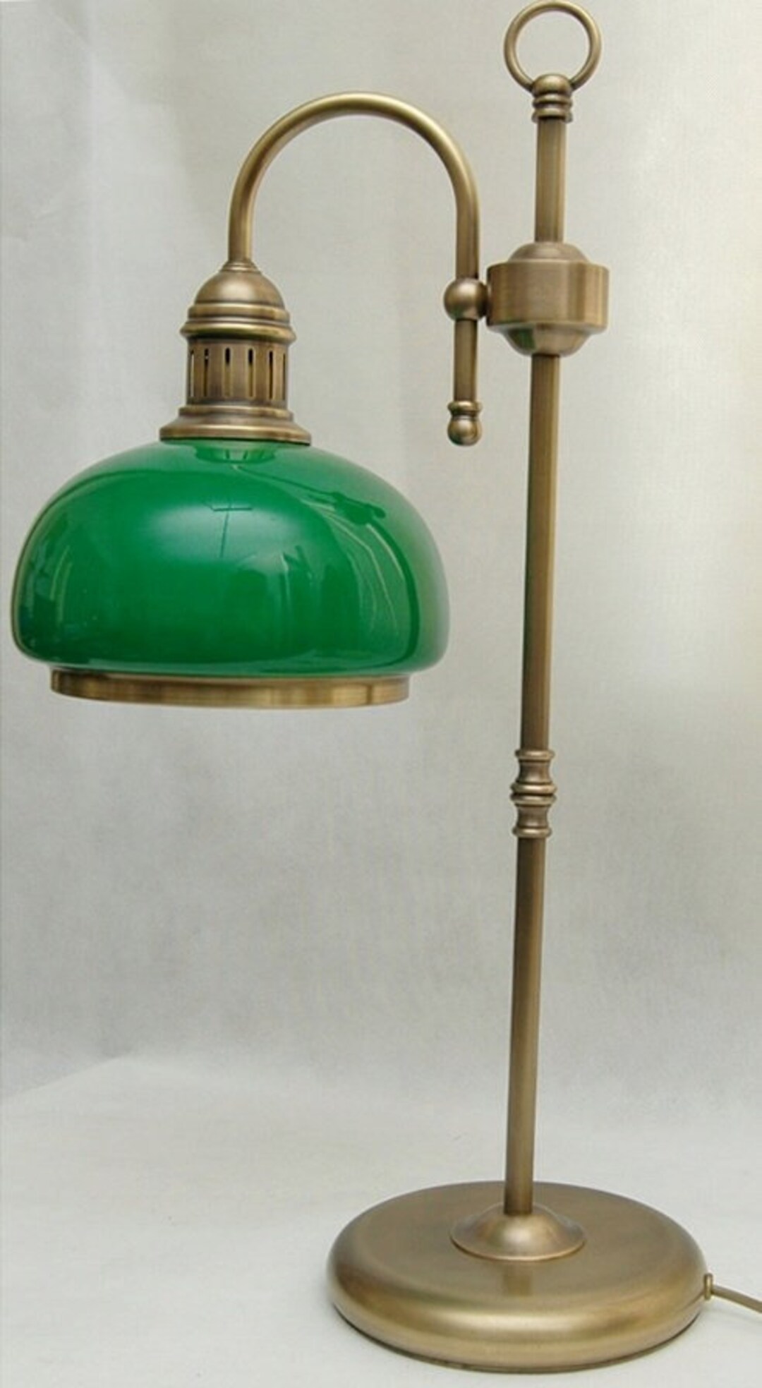 Brass Desk Lamp for Office and Home Studio, Art Deco Style Light With