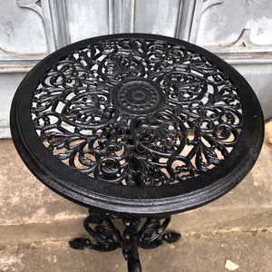 Garden Table, Reach Lacy Decorated, Plant Table, Coffee Table, Black