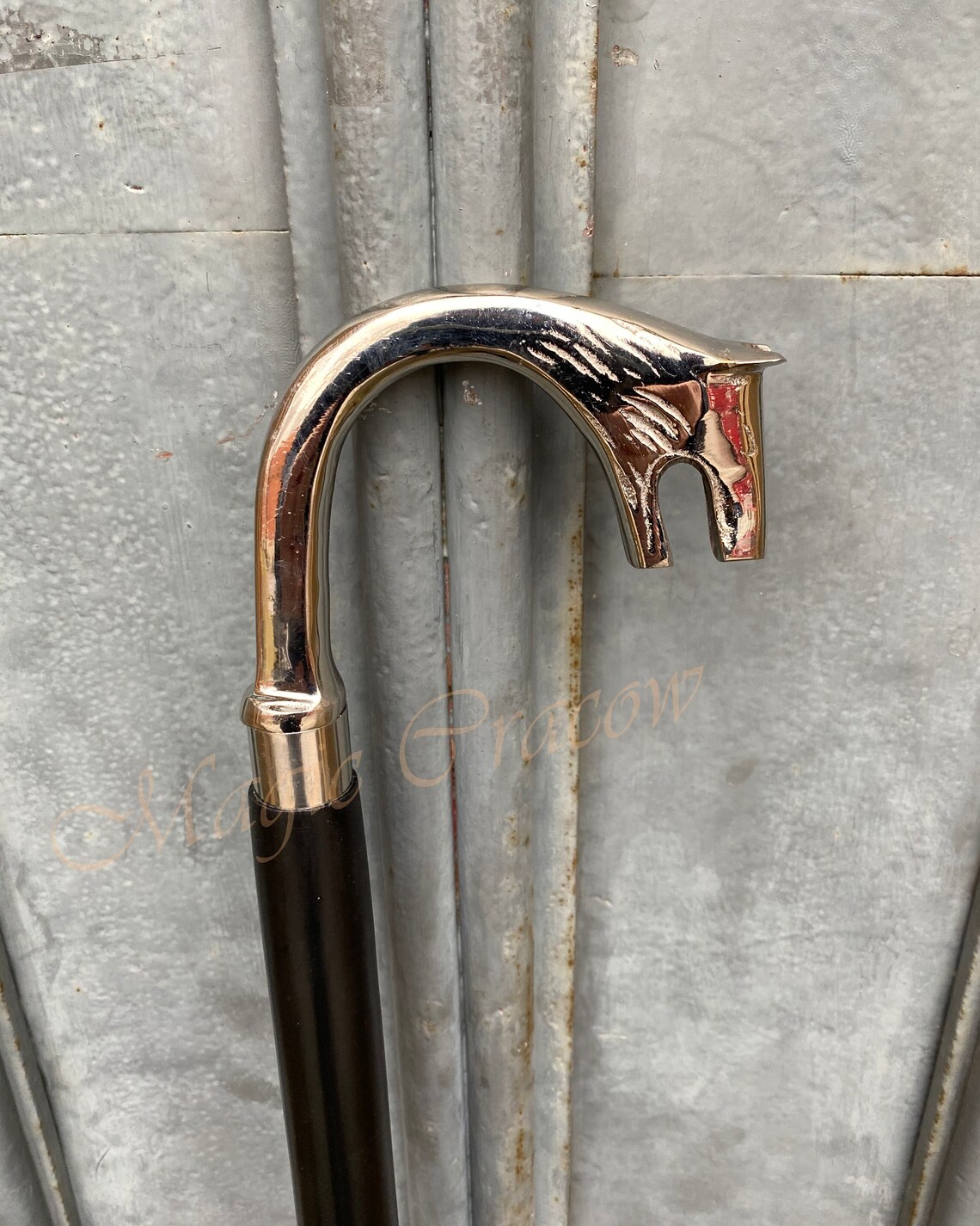 Witcher Walking Stick Wooden Cane Wolf Head Handle Etsy