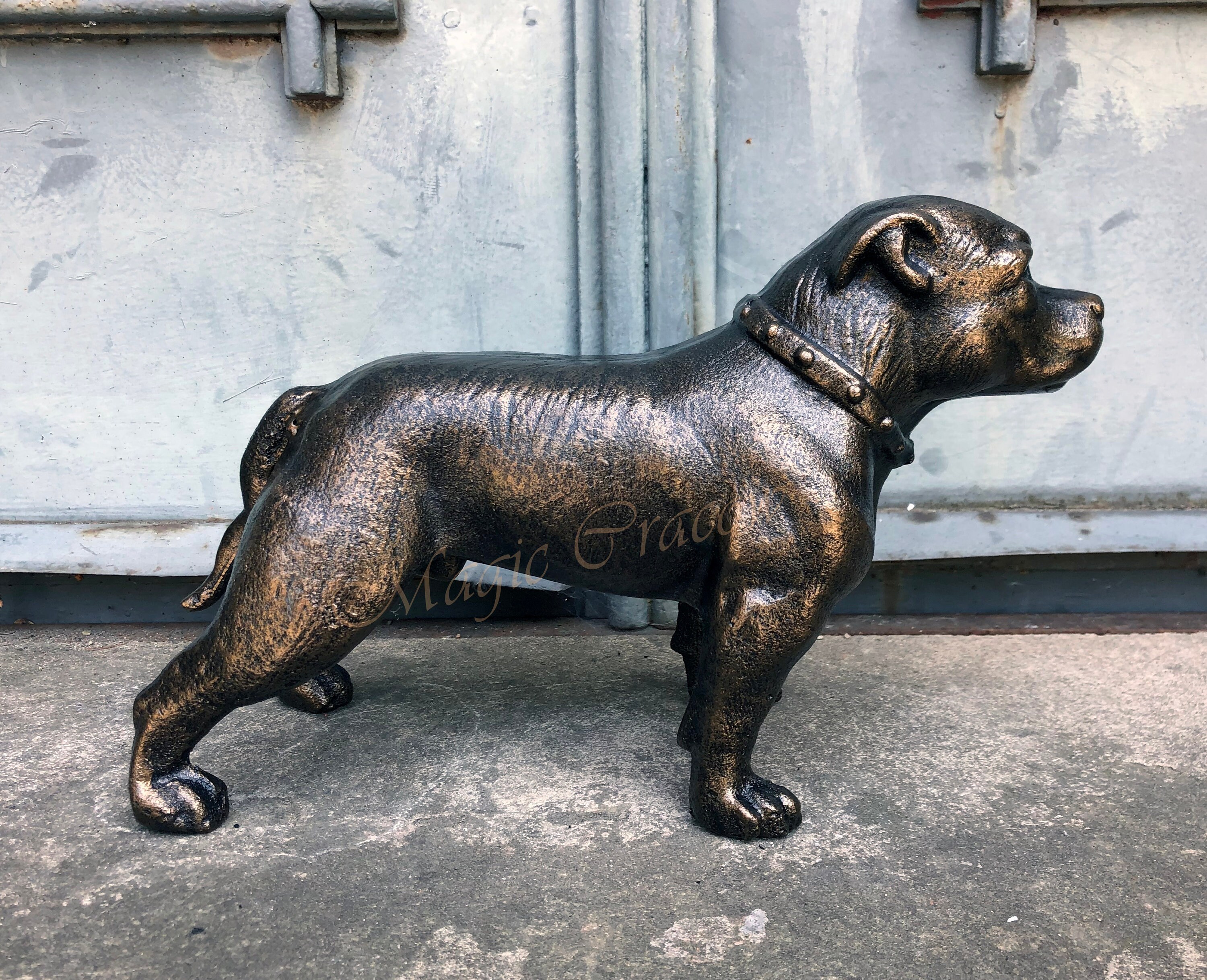 Staffordshire Terrier Sculpture Dog Figurine Vintage Statue Etsy UK