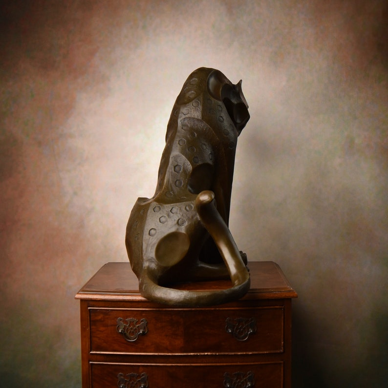 Limited Bronze Large Cougar Bronze Sculpture, Modernist Panther Figurine, Home and Office Decor, Gift Idea image 4
