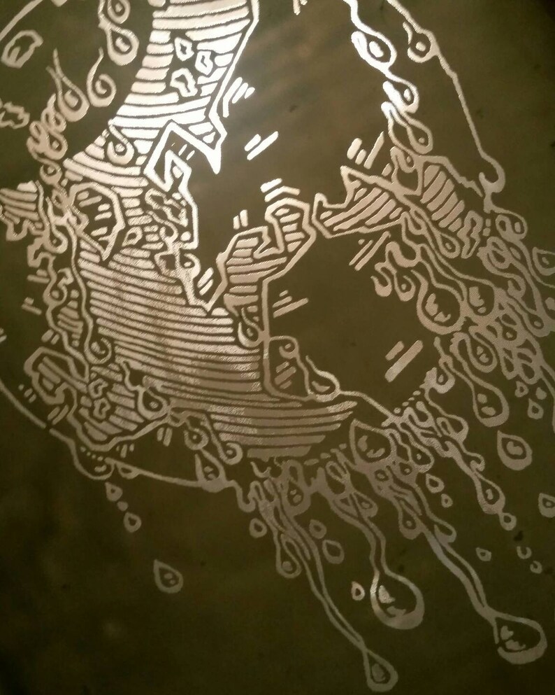 Drippy Earth Studio Proof Screen Print Red on Sage