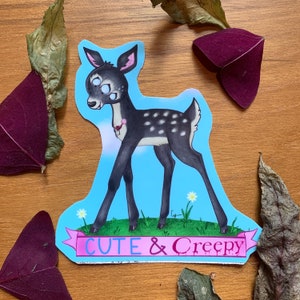 Cute & Creepy Deer sticker