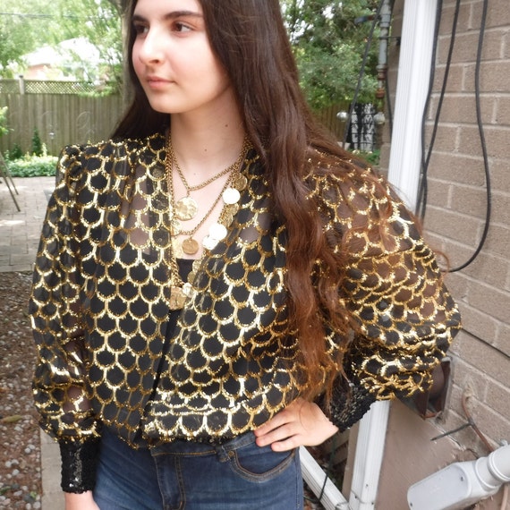 Gold Disco Retro blouse