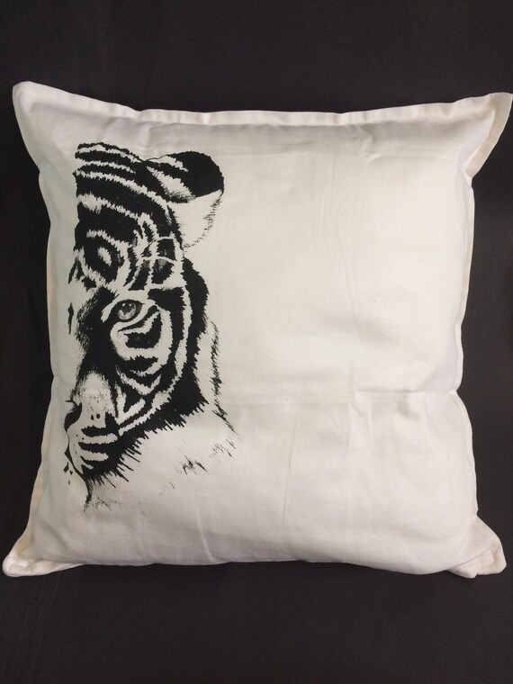 Tiger Cushion Screen Printed Large 50x50cm insert included Etsy