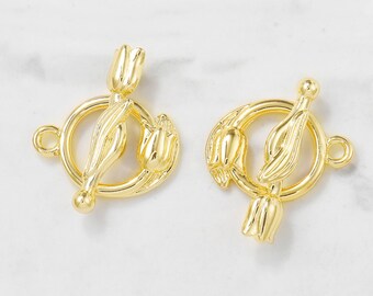 Gold Plaqué Toggle Clasp Findings, Gold Toggle Clasp, Close Clasp Connector Necklace/Bracelet Closures MY200417