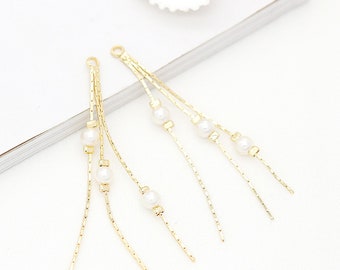6-delige 14k vergulde messing oorbelkettingen, doe-het-zelfoorbelaccessoires ZX21082708
