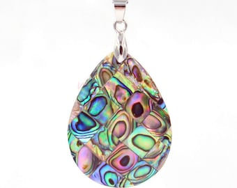 2PCS Abalone shell pendant,Teardrop pendant bead,Paua shell pendant, Abalone charm jewelry MS03012