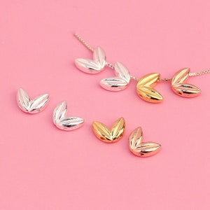 925 Sterling Silver Flower Spacer Beads,3/5pcs V Shape Gold Spacers,Gold/Rose Gold Sterling Silver Bracelet Beads,DIY Jewelry Making