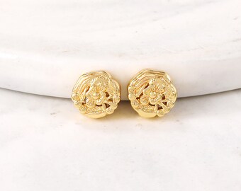 Gold Plated Brass Filigree Spacer Beads,7x4 mm Metal Spacer Beads,5/10 pcs Gold Flower Beads,DIY Jewelry Accessories