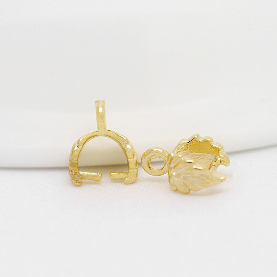 30 Pcs Gold Plated Brass Pendant Bails Claspctype Pinch Etsy