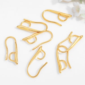 16 Stück 24 k Gold Ohrring Haken, vergoldete OhrDrähte, Versorgung Schmuck machen Ohrringe Erkenntnisse MY0313147