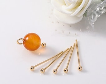 50 piezas de oro / plata / oro rosa chapado en latón ball head pins, 30mm 21 calibre ball head pins MY0328212