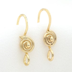 14K Gold Plated Earring hooks Charms,Gold Plated Ear Wires,Earring Studs Making Earrings Findings ZY220328190