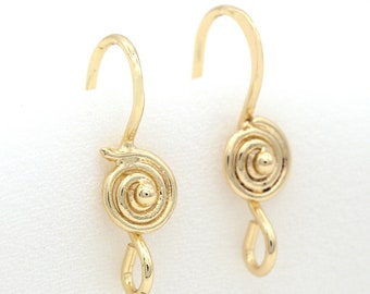14K Gold Plated Earring hooks Charms,Gold Plated Ear Wires,Earring Studs Making Earrings Findings ZY220328190