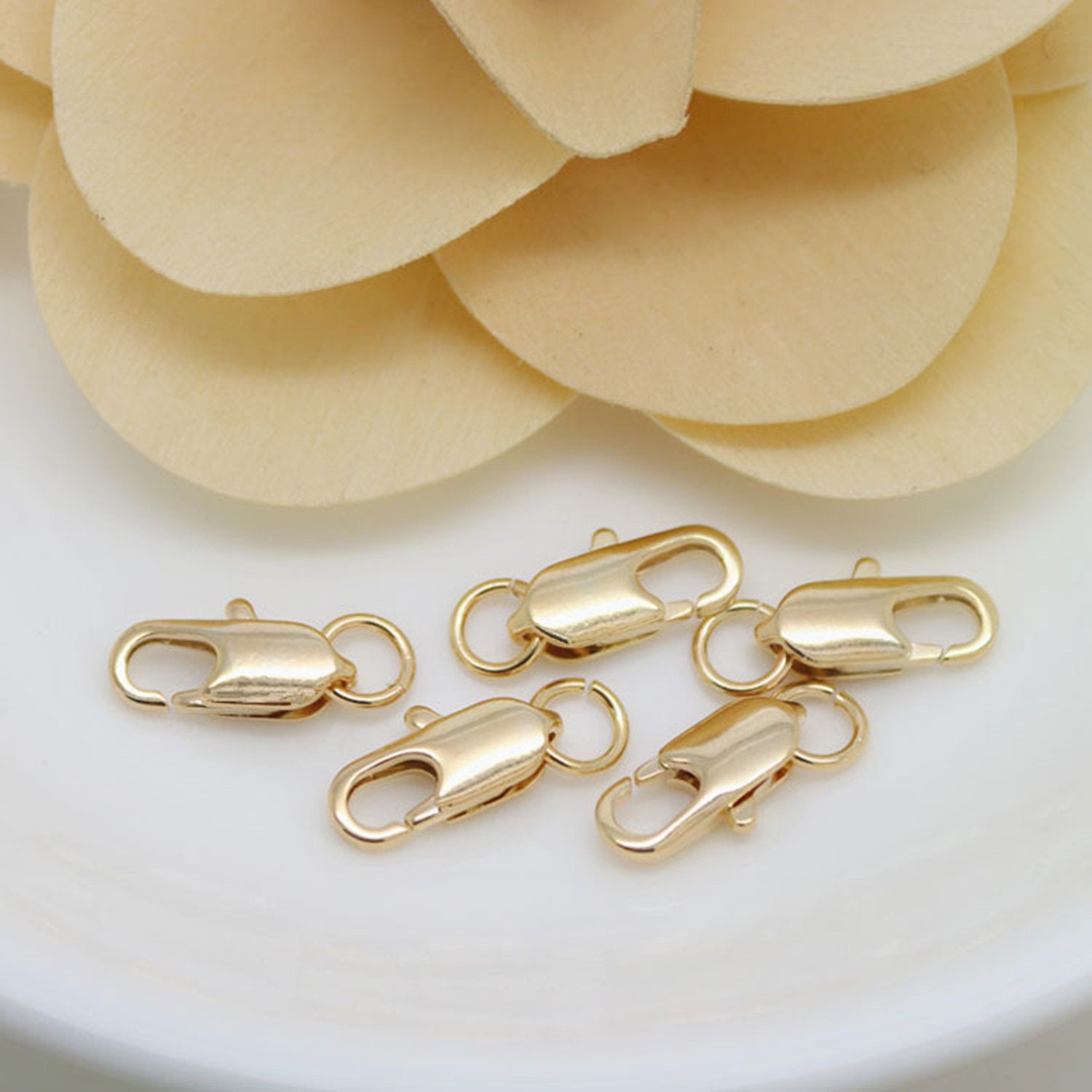 100pcs Solid Brass Lobster Clasps – 12x6mm, Gold Finish, Unbranded - View #5