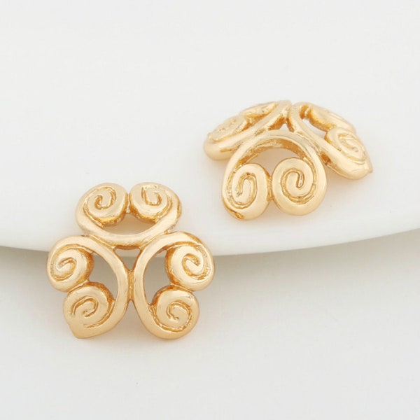 Carved Bead Cap,Bead Caps,Brass Gold Plated Bead Spacers,Mini Flower Bead Caps For Jewelry Finding MY030896