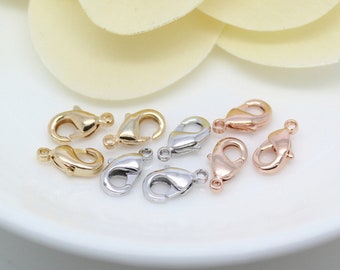 20 pcs Lobster Claw Clasps, Gold plated Brass Clasps,10/ 12mm,Multi Colors Necklace Bracelet Charm Clasps MY0314163