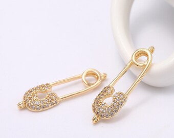 5 pcs CZ Pave Connector,Oval Pave charm,14K Gold Plated Brass Pendants,Cubic Zircon Charms,Necklace earring Findings ZX22021921