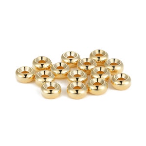 90 pcs Gold Plated Rondelle Spacer Beads, 4mm Rondelle Beads Charms,Round Beads Spacer,Spacer Beads Findings  MY0327205