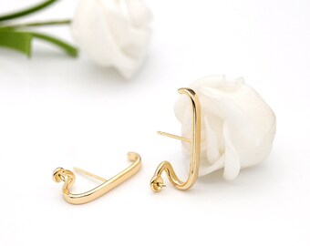 14K Gold Plated Earring hooks Charms,Gold Plated Ear Wires,Earring Studs Making Earrings Findings ZY220328188