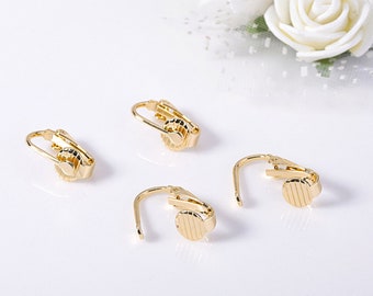 10 pcs Gold /Rose Gold /Silver plated Brass Ear Clips,Ear Clip Earring Clip, Earring Findings  10×16mm MY0407312