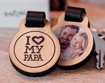 I love my Papa - Personalisiertes Fotogeschenk vom Kind | Geschenk für Papa Opa Vater Ehemann Mann | Sohn Tochter Bild Vatertag Geburtstag