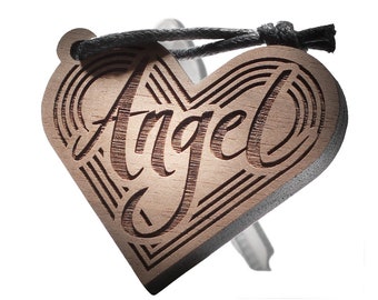 Wooden Keychain | Angel