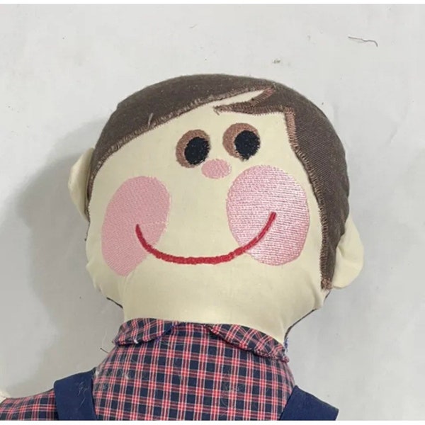 Vintage Handmade DAPPER Dan Doll Plush Dressy Bessy Collection Zip Button Tie Educational Toy 1960s 1970s