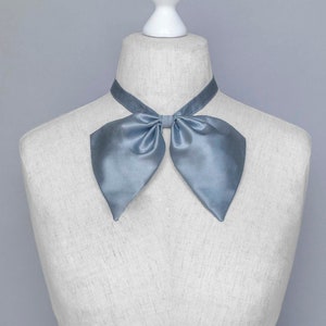 Light blue bow tie, Silk bow tie for women, necktie Skinny tie, Women office wear