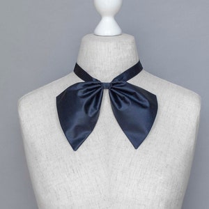 Navy blue bow tie women, Silk bow tie, Silk Necktie, Bow ties , Bow tie necklace,  Silk necktie necklace