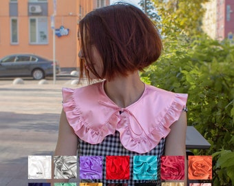 Silk Detachable Ruffle Collar: Women's Layering Bib Necklace