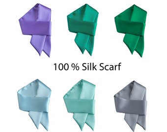 Grey scarf, Green scarf, Purple velvet scarf, Pure silk scarf, Scarf women, Skinny scarf, Satin Scarf, Choker scarf, Silk scarf