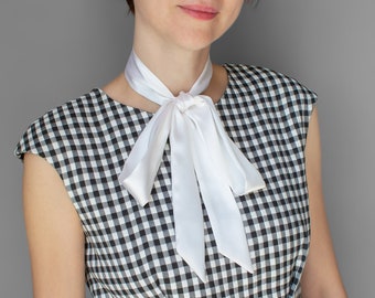 Pure White Silk Scarf: Skinny Choker, Neck Scarf