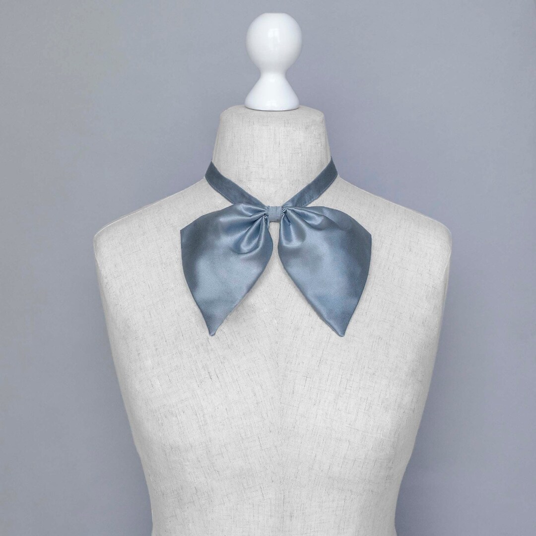 Light Blue Bow Tie, Silk Bow Tie for Women, Necktie Skinny Tie, Women ...