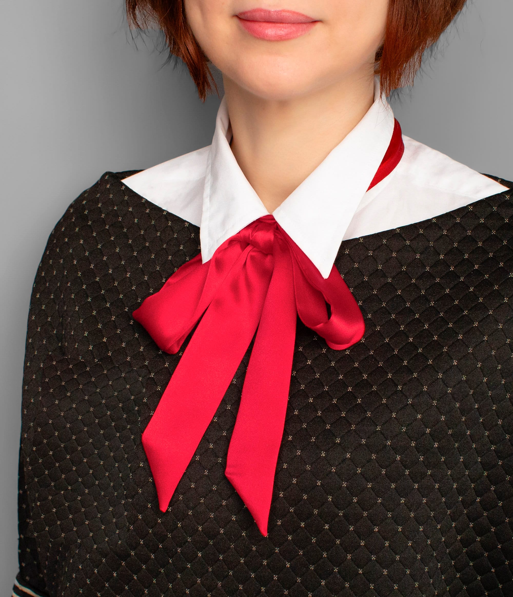 Red Mulberry Silk Scarf: Skinny Handmade Scarf