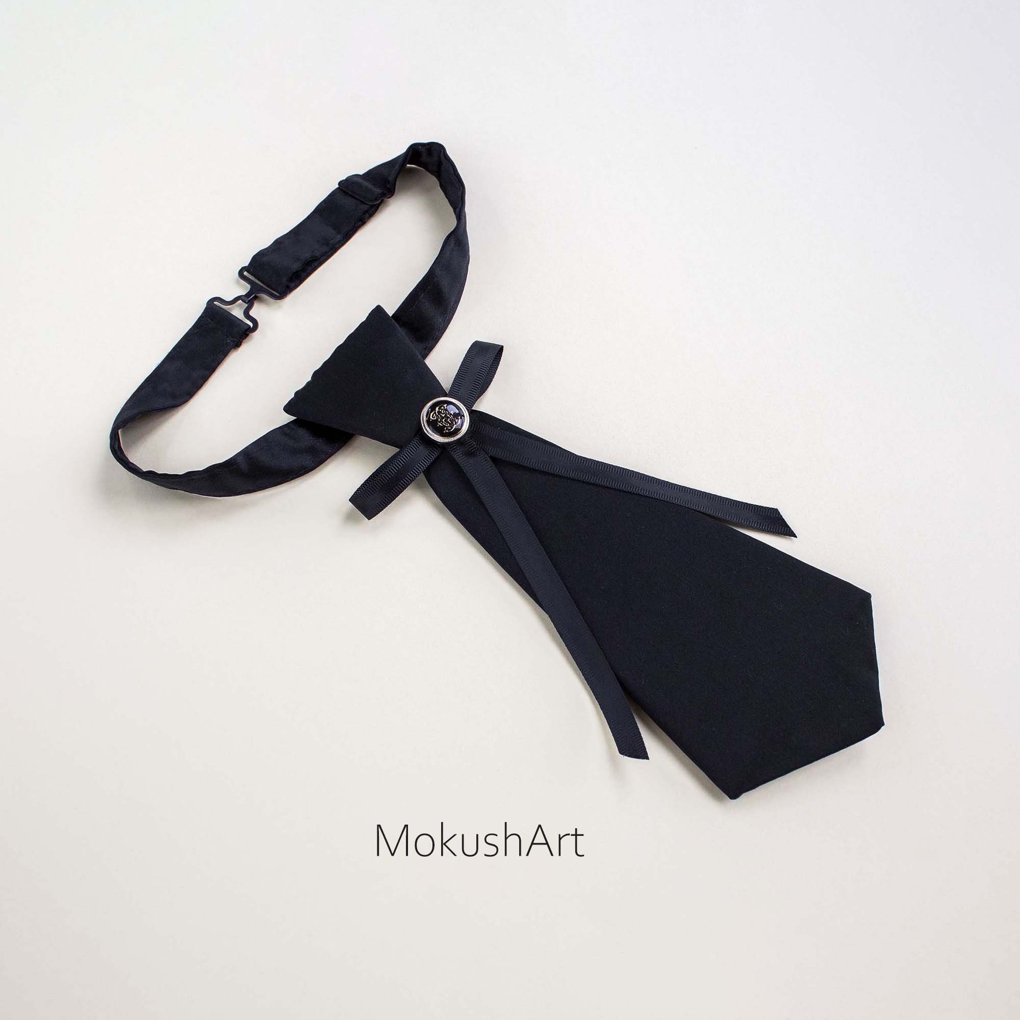 Thin Black Bow Tie for Women. Cowboy Handmade Ties. Gift for Her. -   Finland