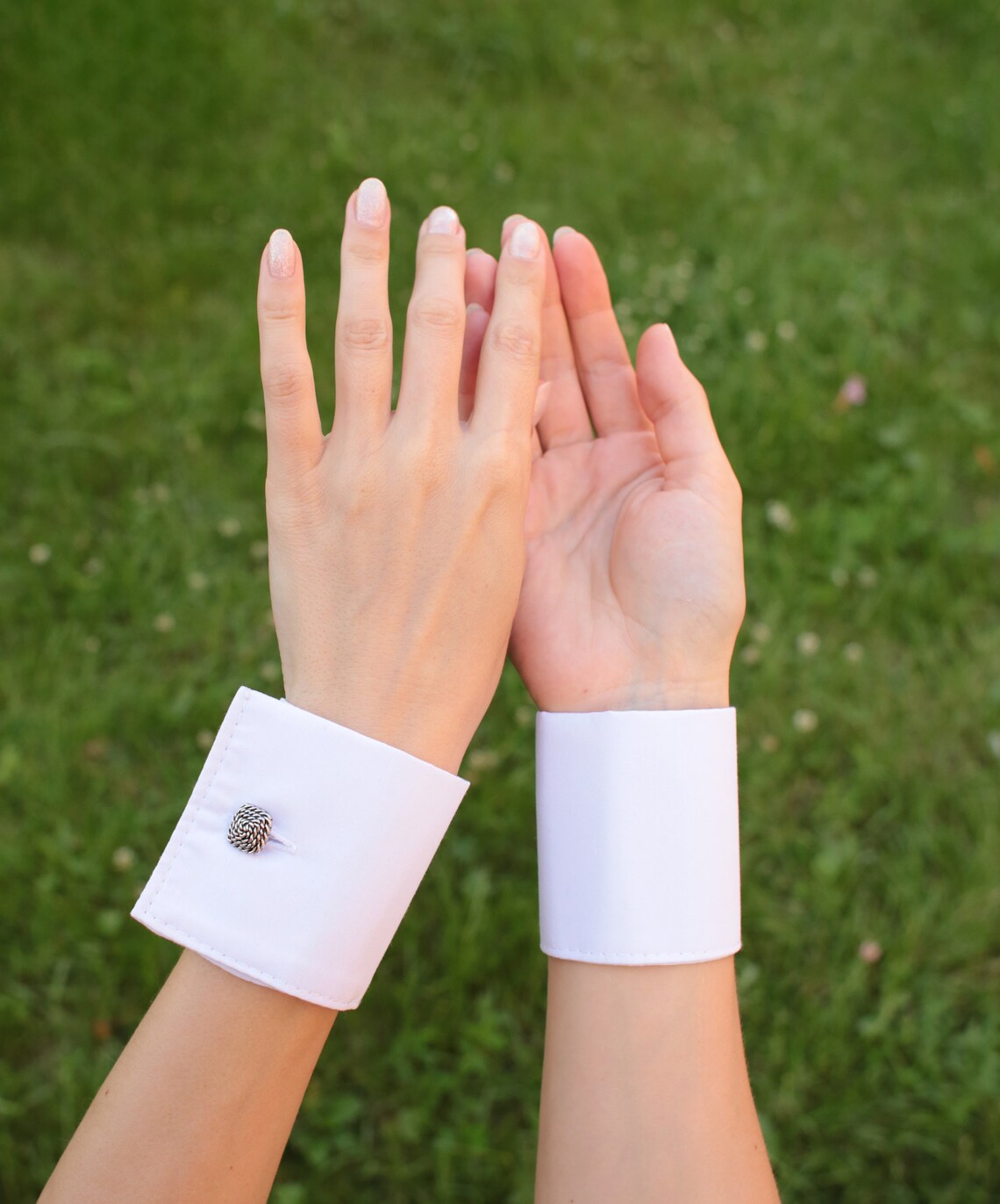 Detachable White Cuffs Whit Button Cotton Shirt Cuff White Etsy