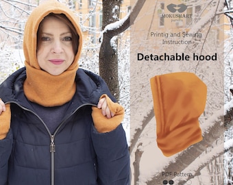Naaipatroon hoodie: wintercapuchon, beginners DIY (pdf-download)