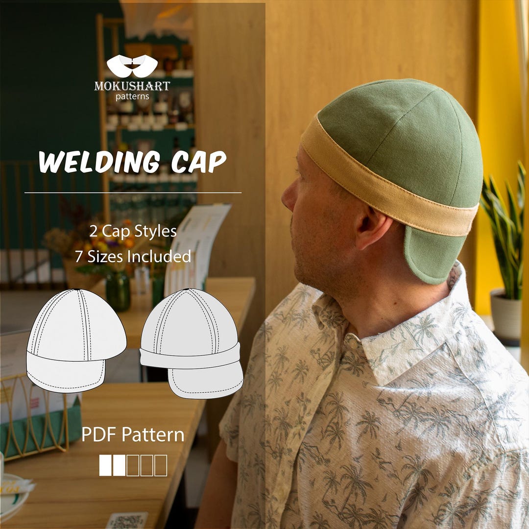 Welding Cap Sewing Pattern, 2 Cap Variations: 7 Sizes (PDF Download) - Etsy